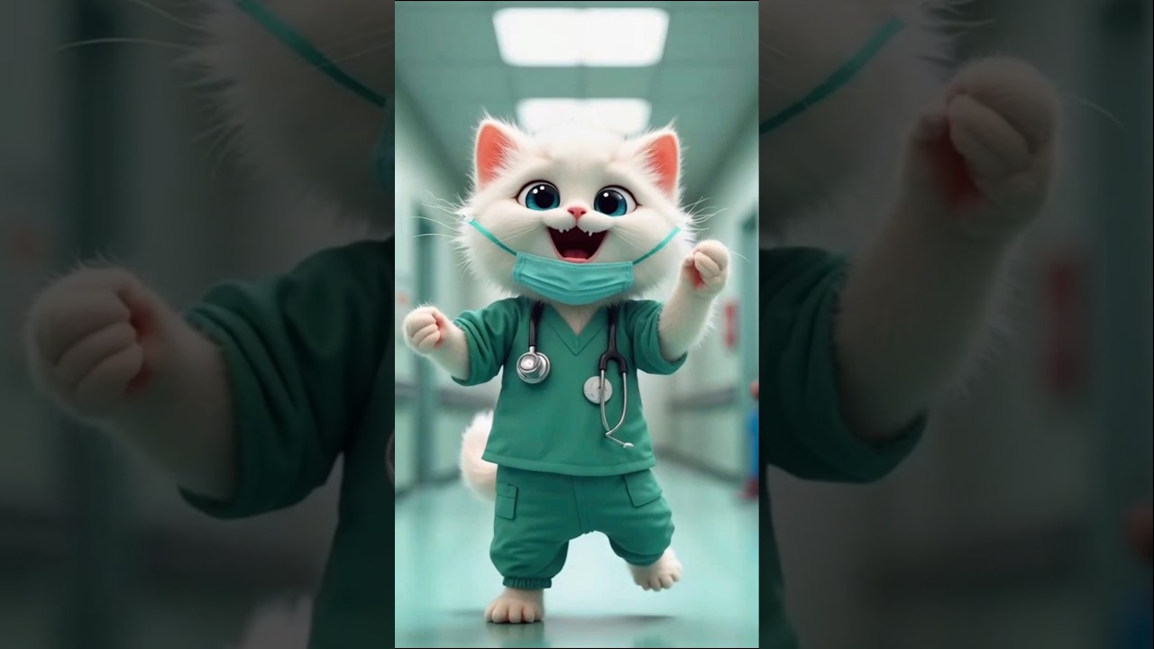 "Doctor Kitten’s Victory Dance After Successful Operation 🐾💉🎶" 