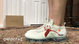 off white vapormax on feet