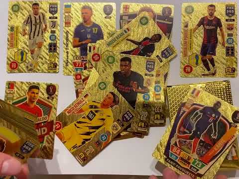 Карточки футбольные коллекционные, золотые 55шт, видео 1