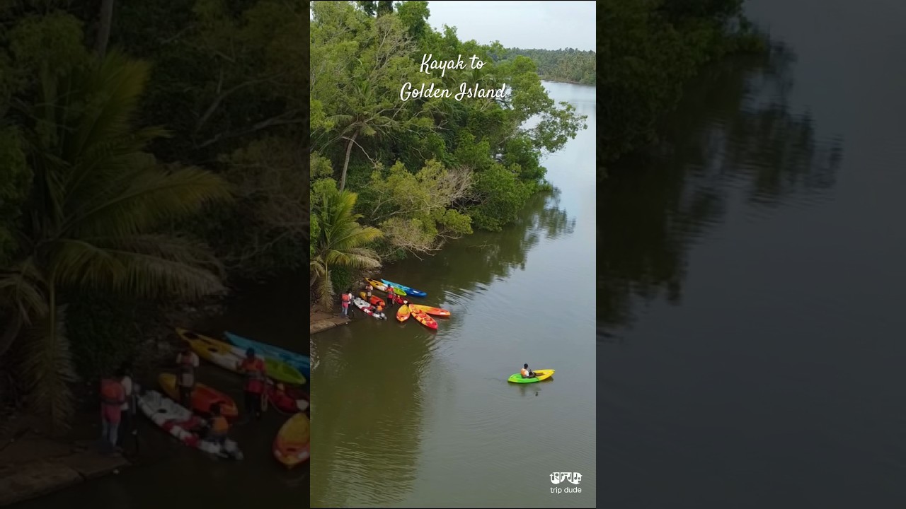 Kayaking to Ponnumthuruthu in Varkal  Golden Island Trivandrum 🏝️  #varkala #trivandrum #kerala 