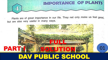 DAV Class 3 Chapter 4 Importance of Plants full solution | Fill in the blanks true false MCQ