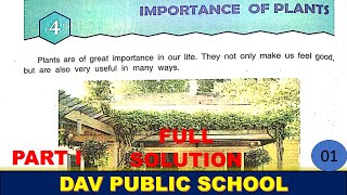 DAV Class 3 Chapter 4 Importance of Plants full solution | Fill in the blanks true false MCQ