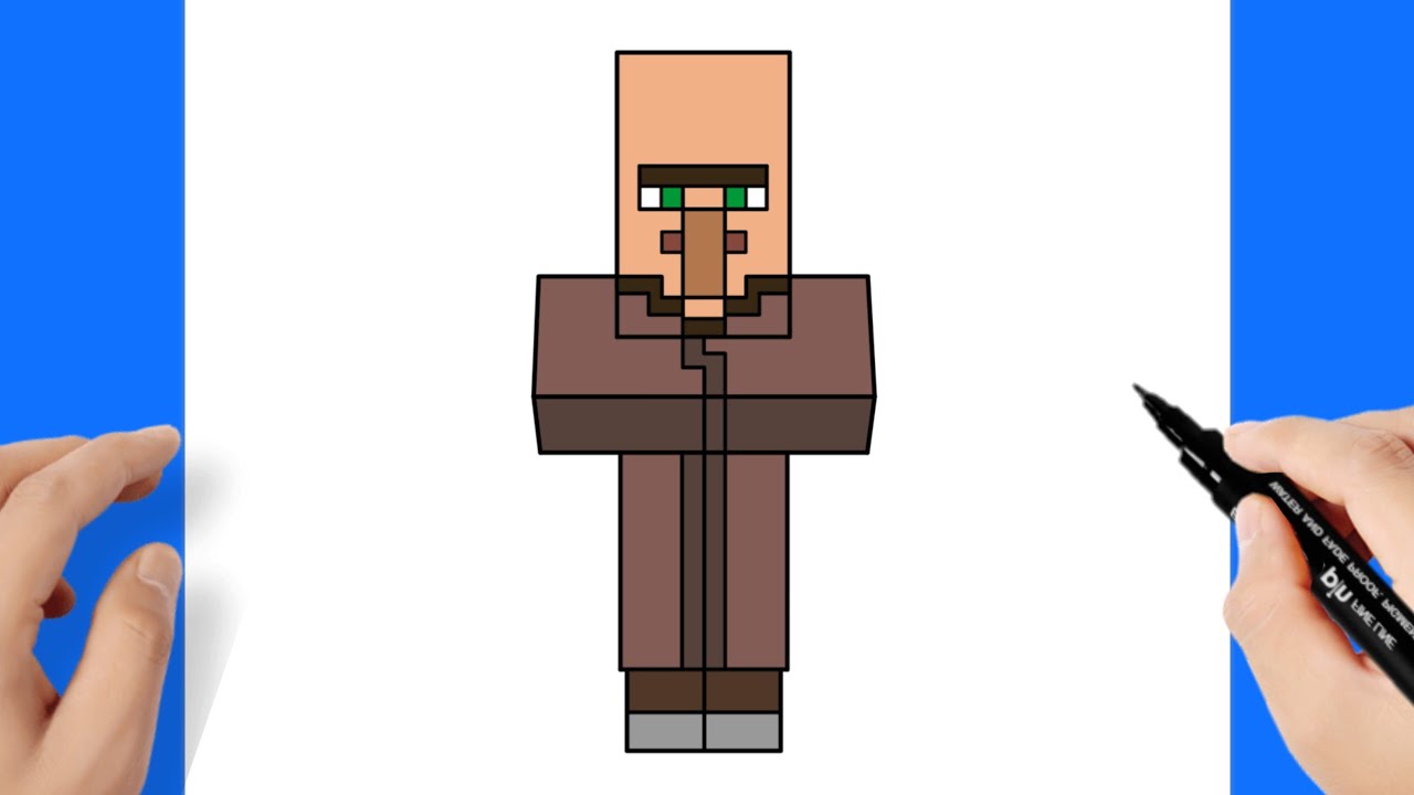 How to draw a Villager from Minecraft