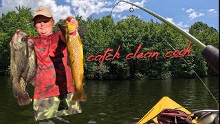 Kayak Fishing for Giant Crappie and Trout #catchandcook
