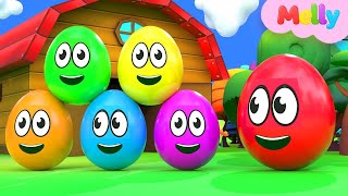 Learning Colors and Numbers Song | Colorful Eggs on the Farm | Melly Nursery Rhymes & Kids Songs
