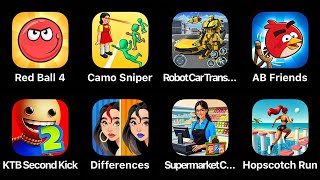 Red Ball 4, Camo Sniper, Robot Car Transport, Angry Birds Friends, Kick The Buddy 2, Differences screenshot 3