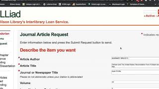 Requesting Articles Using Interlibrary Loan