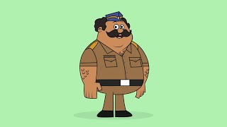 Hawaldar Karate Drawing Illustration From Singham Cartoon How To Draw Hawaldar Karate From Singham