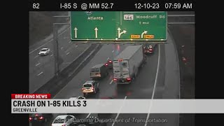 Coroner responds to 4-car crash on I-85 in Greenville Co.
