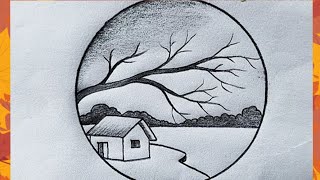 How to Draw Sunset Sea Beach | Pencil Drawing & Sketching || Shedding