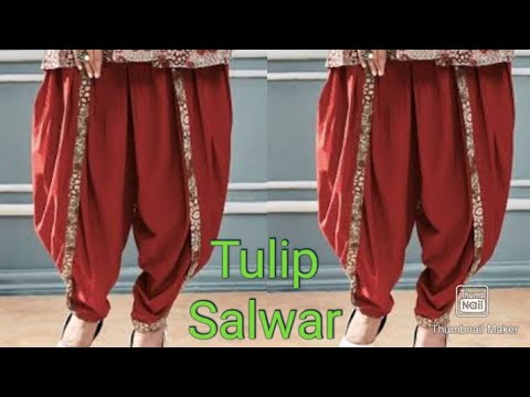 Tulip salwar/pant cutting and stitching ll Easy and simple . - YouTube