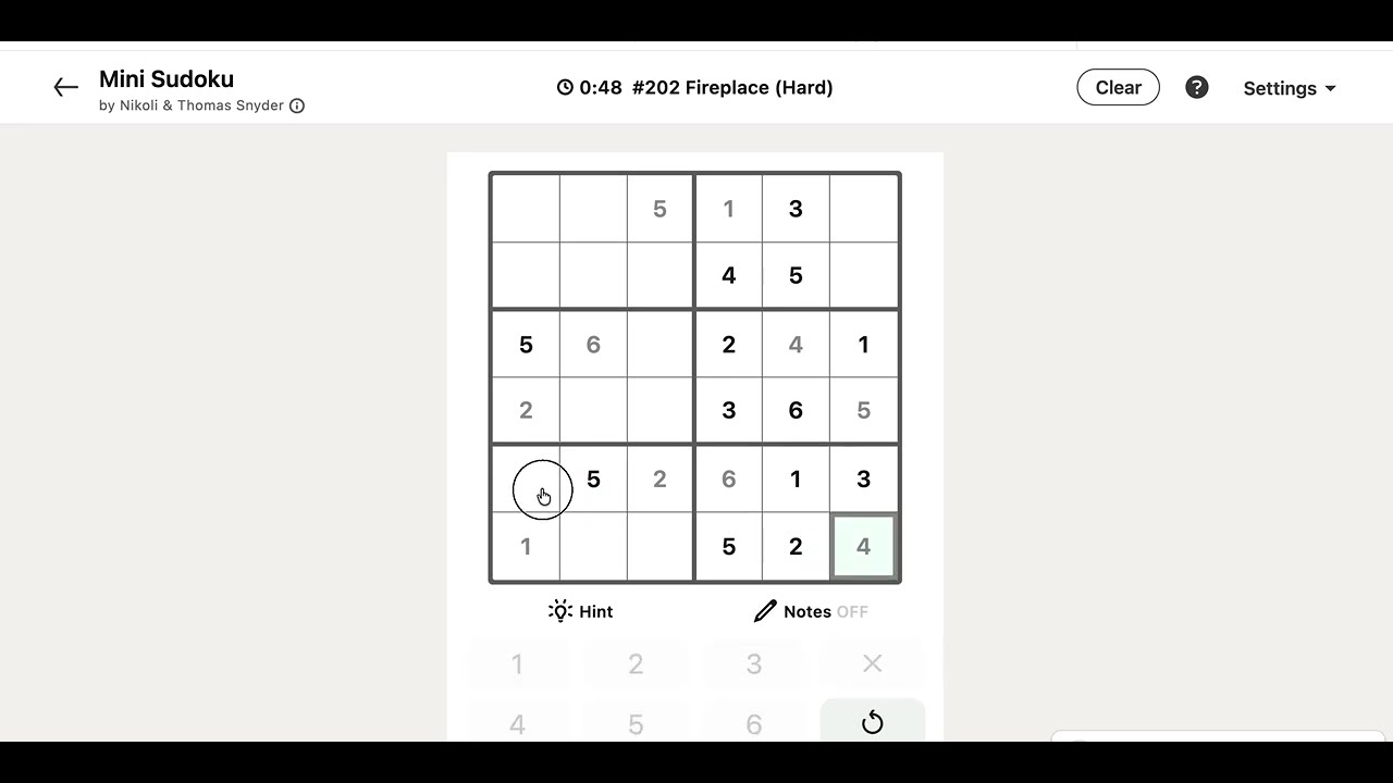 LinkedIn Mini Sudoku Answer Today - Puzzle #202 Fireplace | 1 March 2026