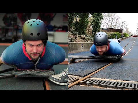 Paraskeleton Racing Skeleton Racing at 90MPH Head First | Safe Videos for Kids