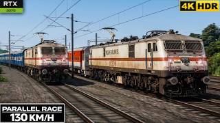 Dangerous High Speed Parallel Race 😱 | Indian Railways at 130 KM/H