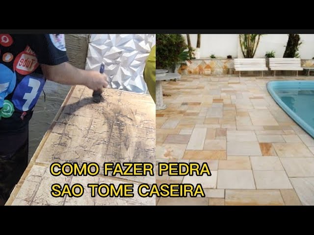 COMO IMITAR PEDRA COM ARGAMASSA - MURO DE PEDRAS CASEIRO DIRETO NO TIJOLO -  PEDRA CINZA CASEIRO 