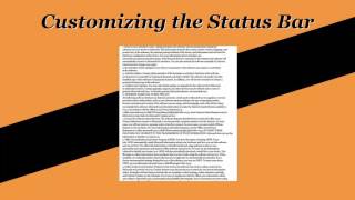 25. Customizing the Status Bar
