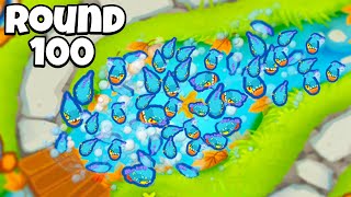 How far can we get using ONLY Piranha's!? (BTD 6)