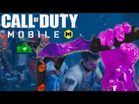【CoDモバイル】ゾンビモードで手に入る禍々しくも美しい、エーテルクリスタル迷彩のナイフと投げ斧でランクマ　ナイファーキル集