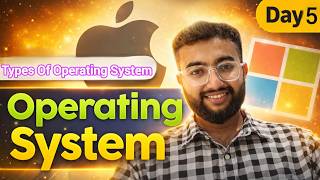 Day 05 | Types Of Operating System | Batch, Multiprogramming, Time Sharing, RTOS | #bca