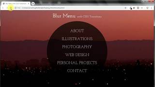 CSS Hover Blur Menu Effect using html and css | practical program