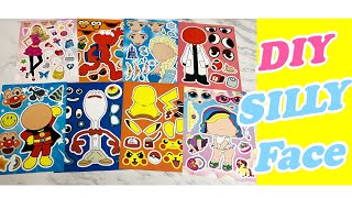 Hello kitty Funny Face Silly Face ASMR TOYS  decorating sticker book 8 minutes satisfying Relax