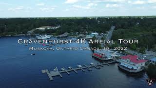 Gravenhurst 4K Aerial Tour Muskoka Ontario Canada, July 2022