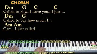 I Just Called to Say I Love You (Stevie Wonder) Piano Cover Lesson in C -  Chords/Lyrics - Arpeggios