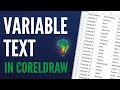 How to use Variable data - Print Merge in CorelDRAW