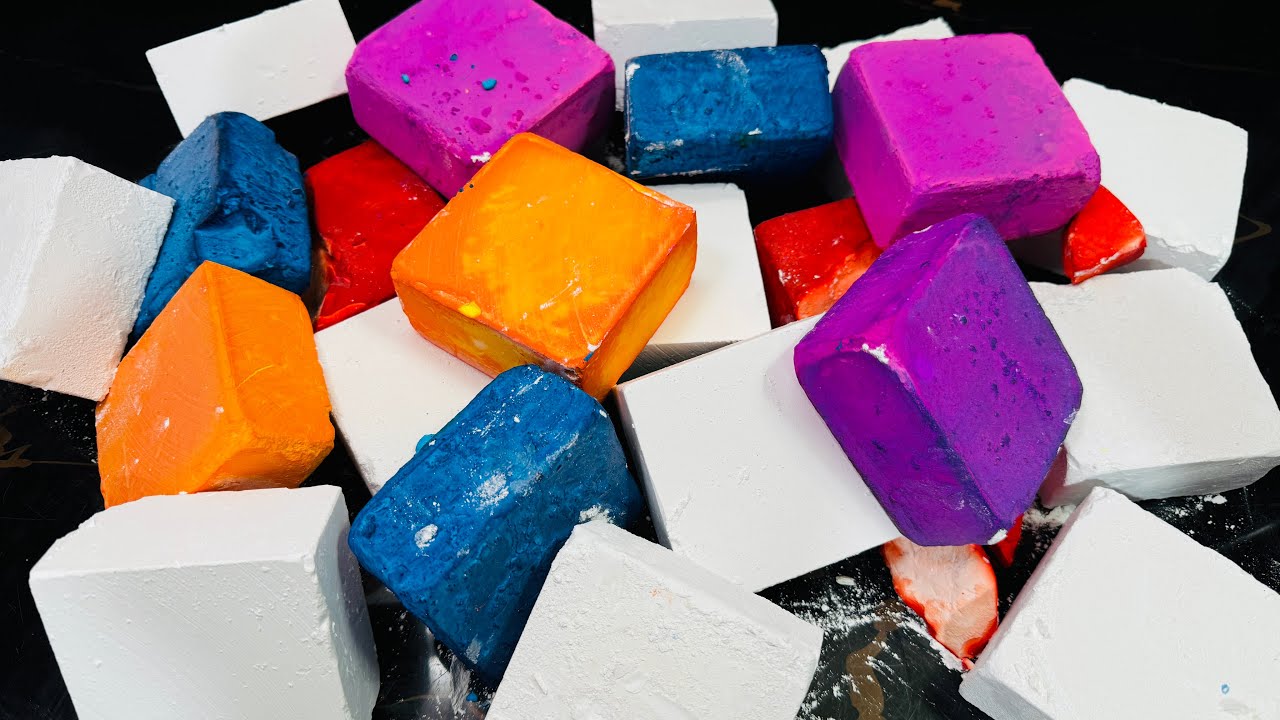 Variety Dyed Satisfying Gym Chalk ASMR Crush | Crunchy Crispy Chalk ...
