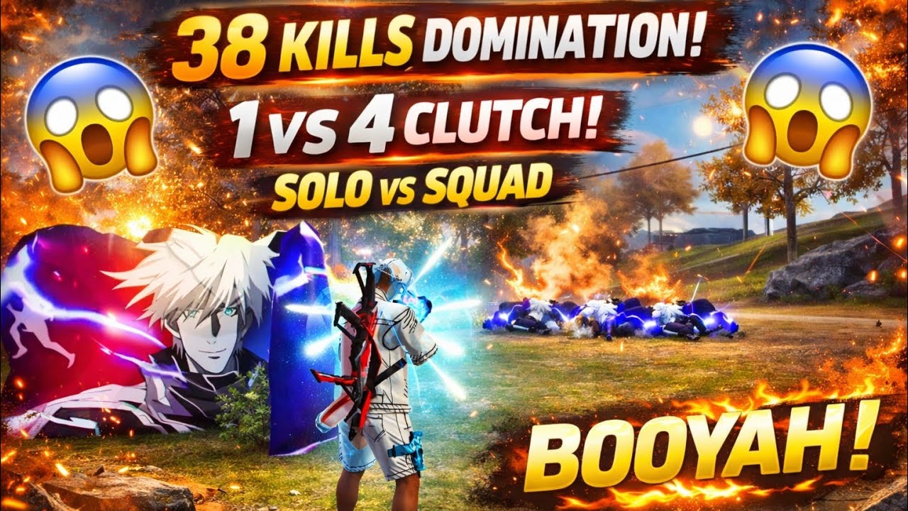 38 KILLS DOMINATION 😱 | LAST ZONE 1v4 CLUTCH 🔥 | SOLO VS SQUAD BOOYAH!