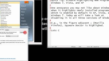 Quick Tip Disable Highlighting New Programs in Windows 7, Vista, and XP  Step By Step Tutorial
