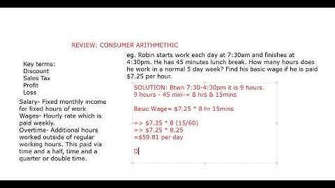 Consumer Arithmetic- Salary and Wages ( Live Class)