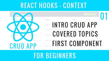 React Hooks Context CRUD APP : 01 : APP Info, Covered Topics, First Component