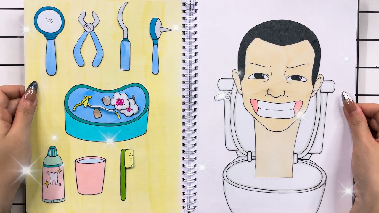 [🌈paper Diy🌈] Paper Spa - Pembersihan gigi untuk Toilet Skibidi - ASMR ...
