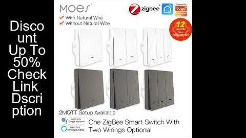 MOES Smart Light Switch Tuya ZigBee No Neutral Wire No Capacitor Needed Smart Life 2/3 Way Works wit