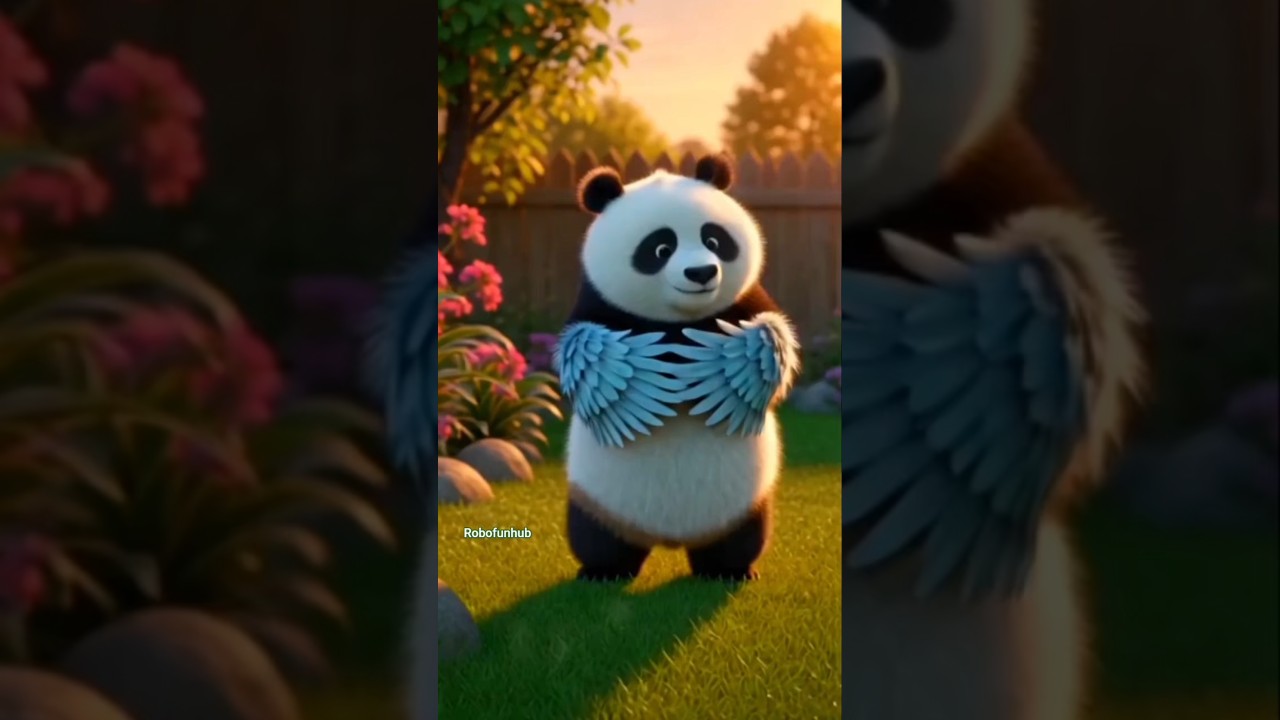 “Flying Panda Bird Tries to Fly 😂 | Cute & Funny AI Animal | Robo Fun Hub”