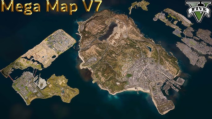 Large panoramic map of GTA 5, Games, Mapsland