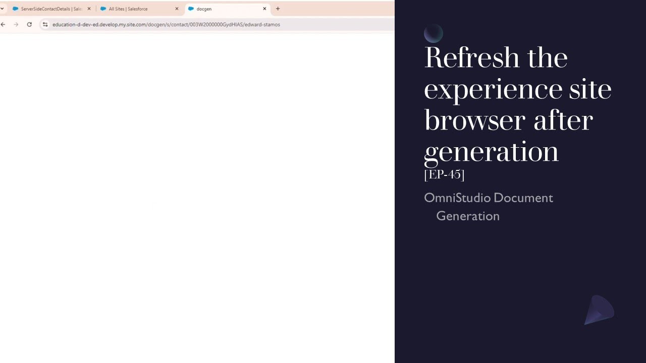 Refresh the experience site browser after generation [EP-45] - YouTube