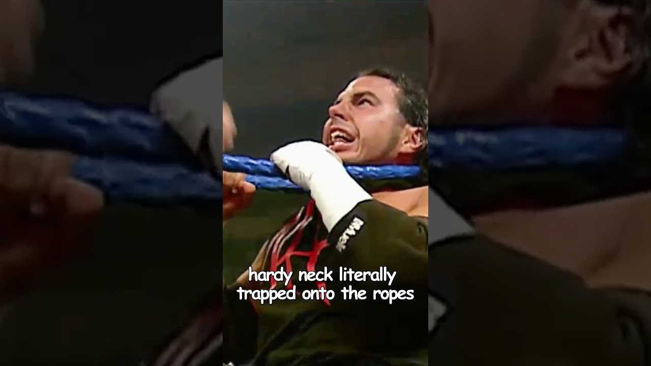 When Matt Hardy's neck was trapped between the ropes 