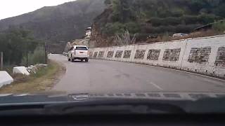 Time lapse - drive on mountainous road in bhutan