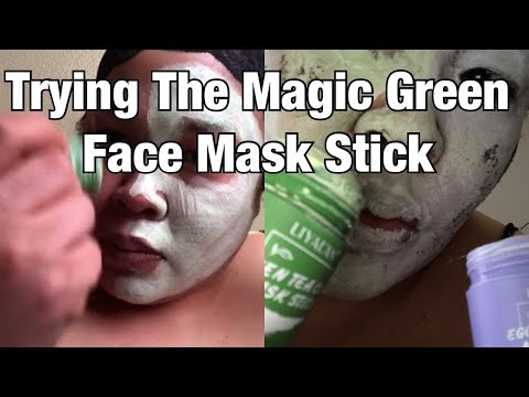 Trying Tik Tok Viral Magic Green Stick Mask For Face  plus Eggplant Stick