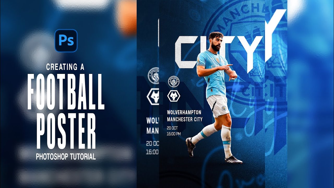 HOW TO CREATE A MATCHDAY SPORTS POSTER DESIGN IN PHOTOSHOP - YouTube