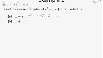 A Maths Chap 4.3 Remainder Theorem - Introduction and Example 1