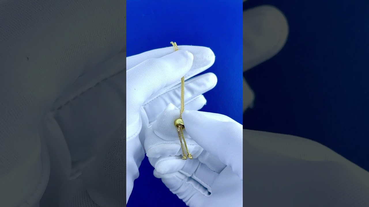 Gold Slim Box Slider Adjustable Extender Chain Accessory Bracelet