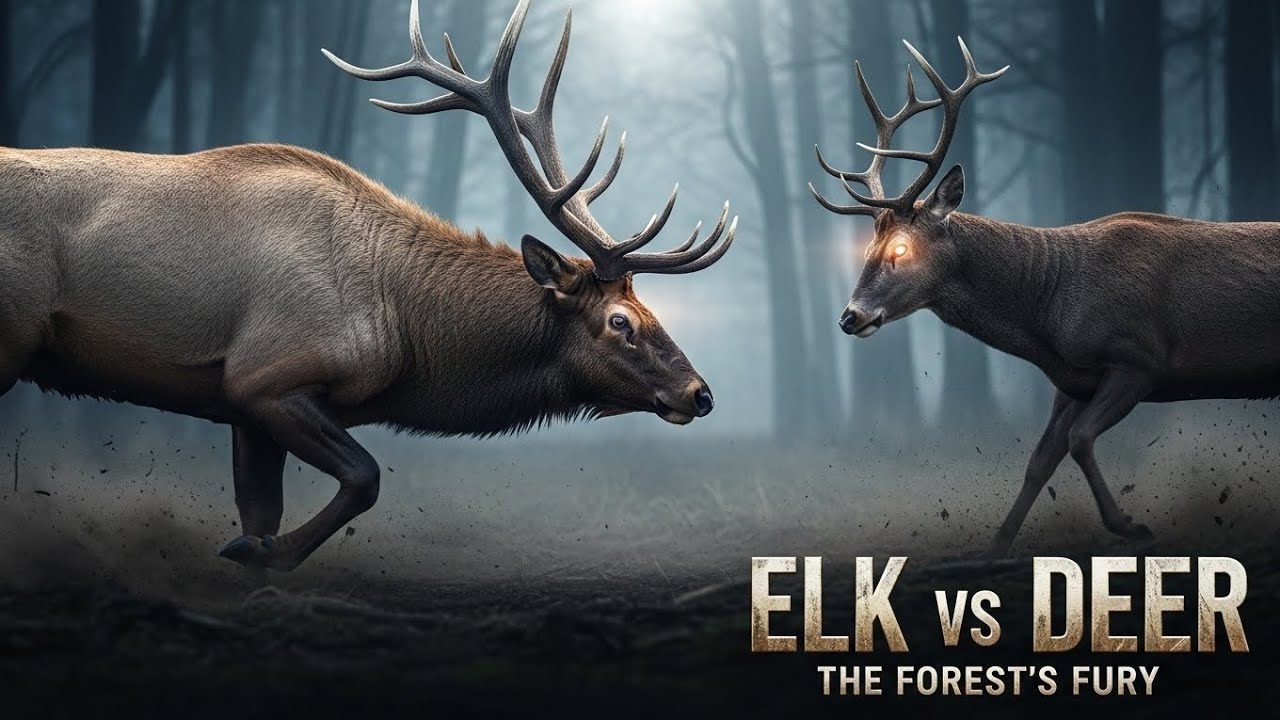 DEER vs ELK – The Most Brutal Forest Fight Ever | Ultimate Wildlife Battle Movie