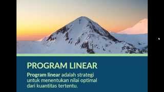 Program Linear: Pendahuluan