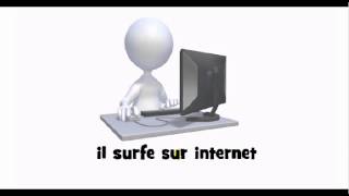 French pronunciation = il surfe sur internet