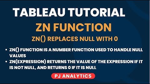 Tableau Tutorial | ZN Function | PJ ANALYTICS