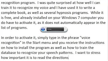 Voice Recognition Demo in Microsoft Windows 7