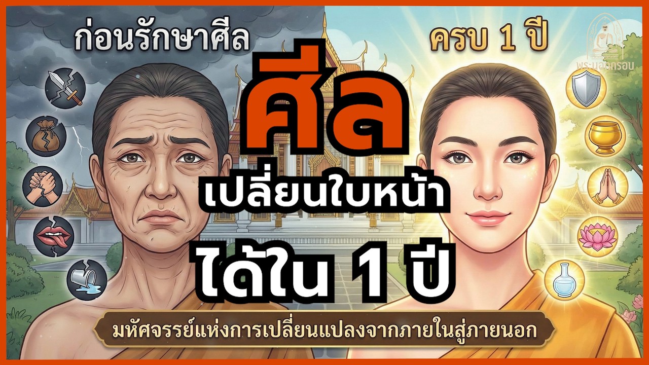 ศัลยกรรมด้วยศีล 5 คือปาฏิหาริย์ที่มีอยู่จริง ศีลเปลี่ยนใบหน้าได้ใน 1 ปี #ศีล #ศีล5 #ฟังธรรม #podcast